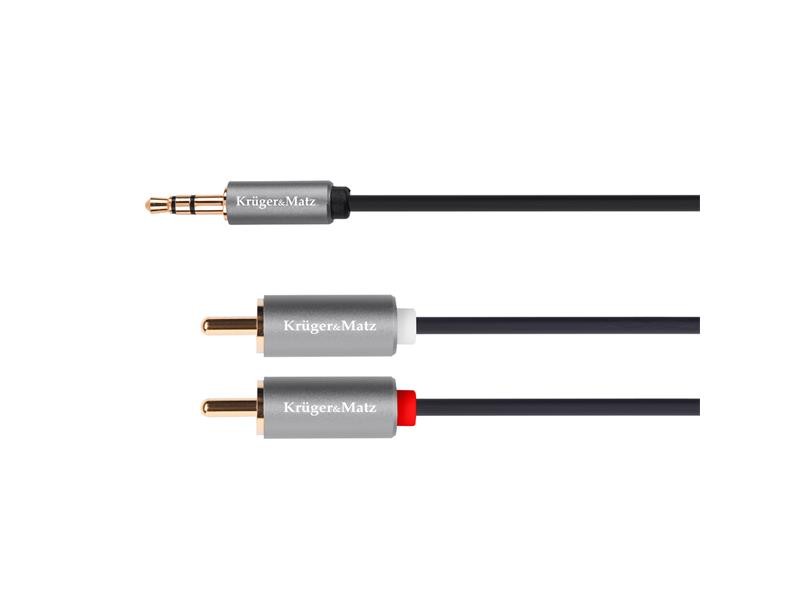 Cablu KRUGER & MATZ JACK 3.5 stereo/2xCINCH 1.8m KM1214 Basic