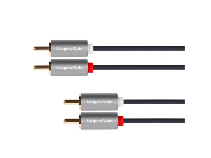 Cablu KRUGER & MATZ 2xCINCH conector/2xCINCH conector 1m KM1213 Basic