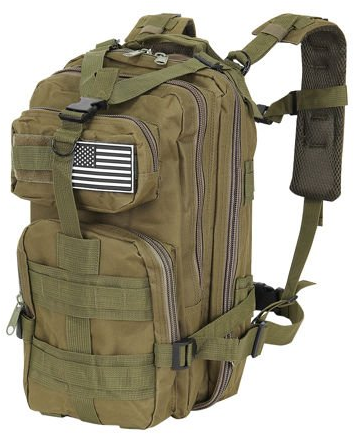 Rucsac Barbati / unisex militar mic, verde - Ghiozdan rezistent la rupere si abraziune - 2 | YEO