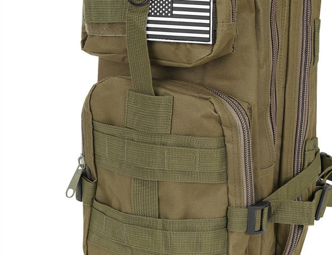 Rucsac Barbati / unisex militar mic, verde - Ghiozdan rezistent la rupere si abraziune - 4 | YEO