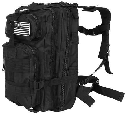 Rucsac Tactical Compact, Negru, 26L - Ghiozdan Scoala rezistent la rupere si abraziune - 1 | YEO