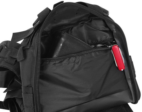 Rucsac Tactical Compact, Negru, 26L - Ghiozdan Scoala rezistent la rupere si abraziune - 3 | YEO