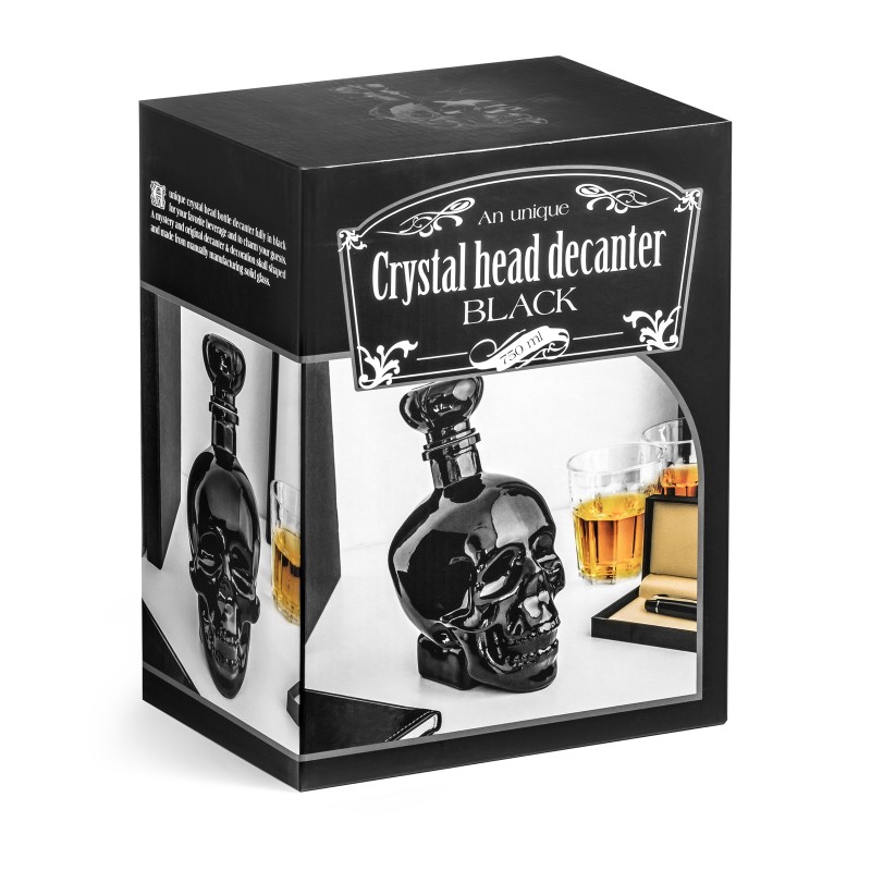 O sticlă unică în formă și culoare pentru băutura ta preferată SKULL negru 750 ml