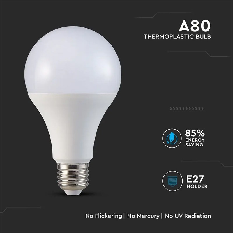 Bec Led A80 E27 18w 3000k Alb Cald, Cip Samsung - 4 | YEO