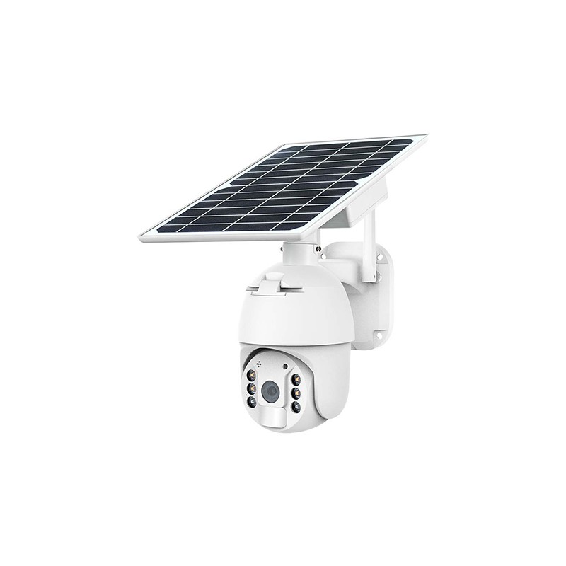 Camera HD Solara Smart 4G Albă - PTZ 360° PIR, Monitorizare Vocală, Vedere Nocturnă Color, Rez 2MP, Stocare Card TF 128GB