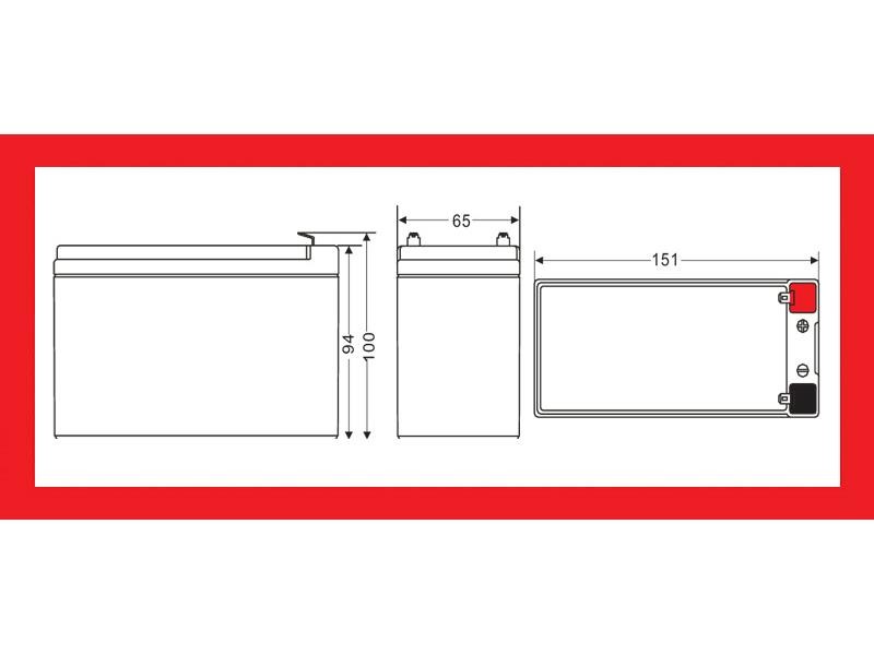 Acumulator 12V 9Ah MOTOMA APC RBC17 Baterie plumb acid sigilată MOTOMA-APC-RBC17-12V-9Ah - 2 | YEO