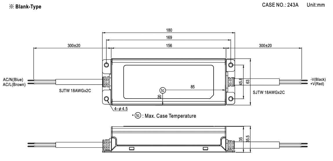 Alimentator: pulsatoriu LED 74,55W 35÷71VDC 1050mA 180÷295VAC elg-75-c1050 - 1 | YEO