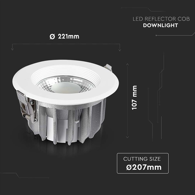 Spot Led Cob Incorporabil 30w 6500k Alb Rece