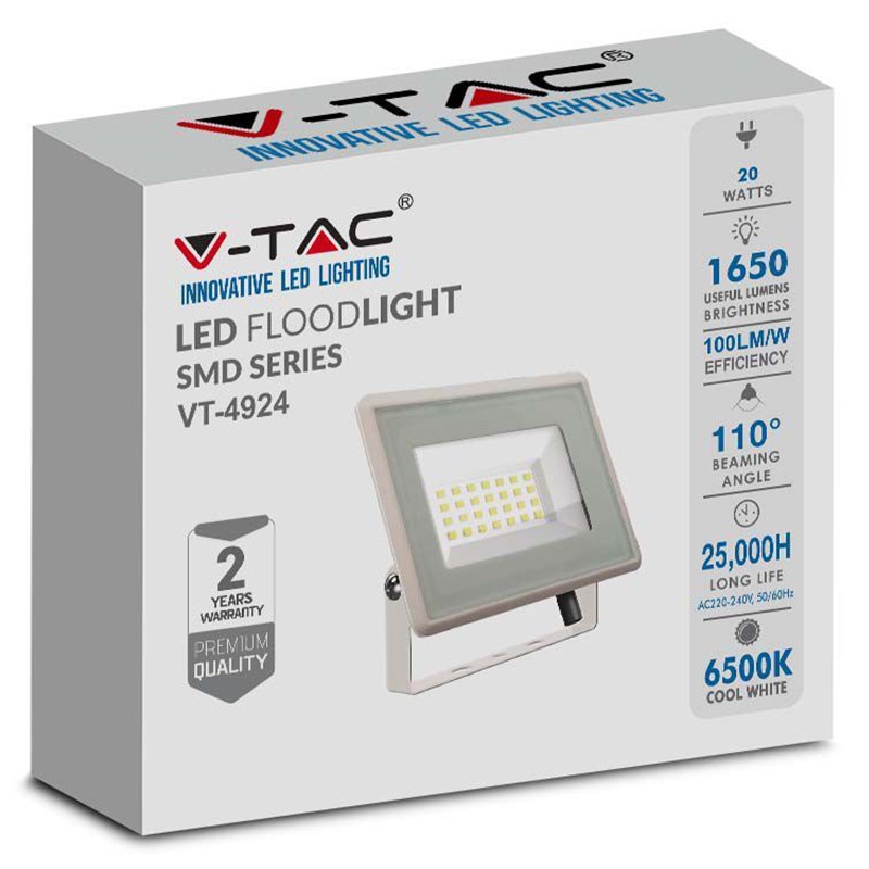 Reflector Led Smd 20w 6500k Ip65 - Alb - 3 | YEO