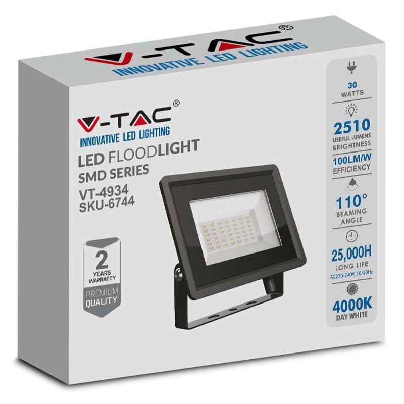 Reflector Led Smd 30w 4000k Ip65 - Negru - 4 | YEO