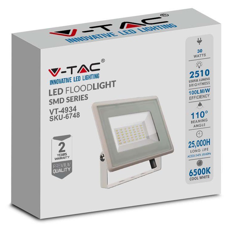 Reflector Led Smd 30w 6500k Ip65 - Alb - 4 | YEO