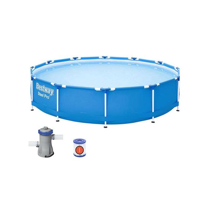 Piscina cadru metalic si pompa sistem de filtrare 366x76cm BESTWAY 56681 - 2 | YEO