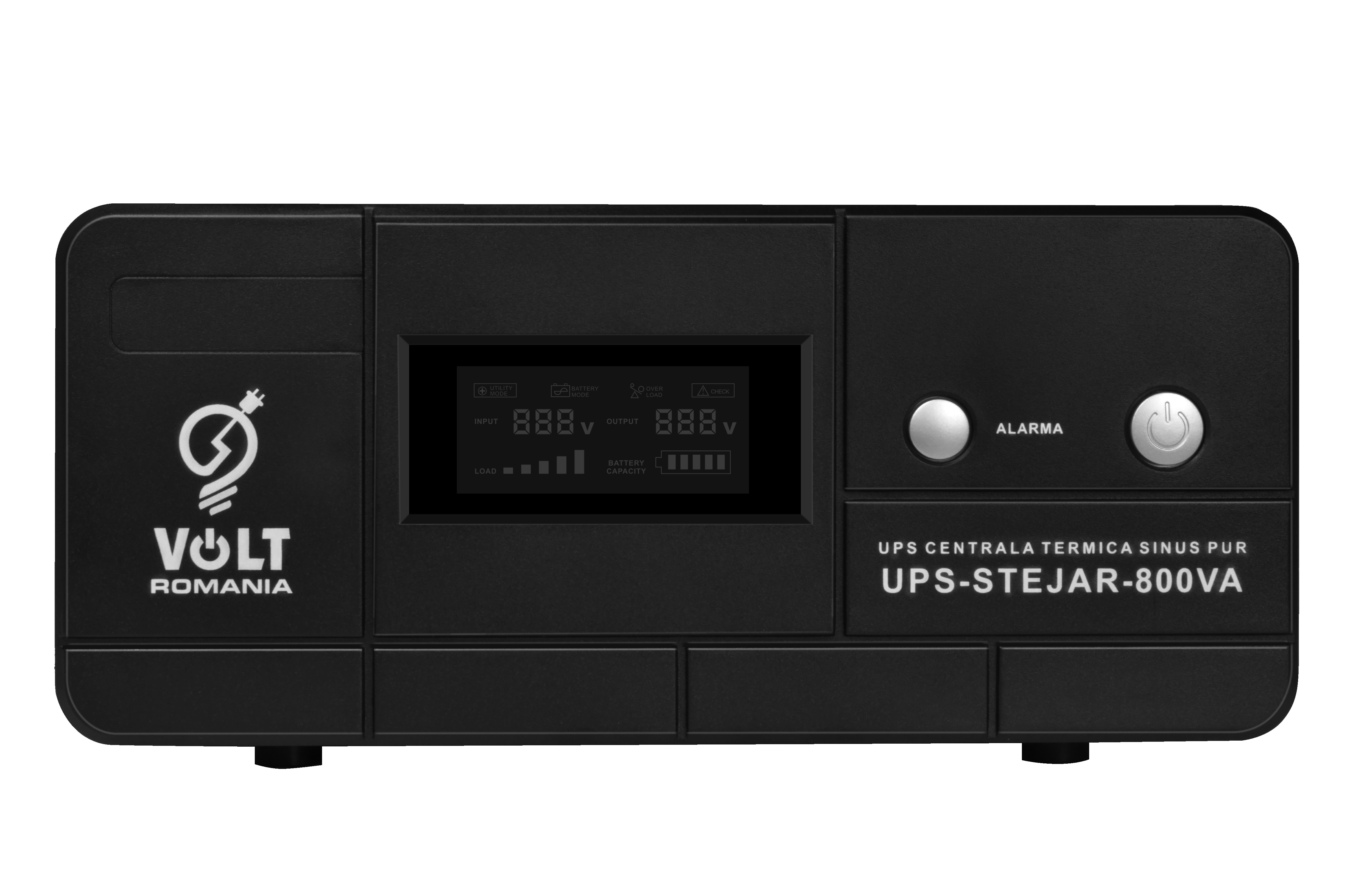 UPS centrala termica undă sinusoidală pura, funcție de Stabilizare, 800VA 500W, acumulator extern pentru backup indelungat