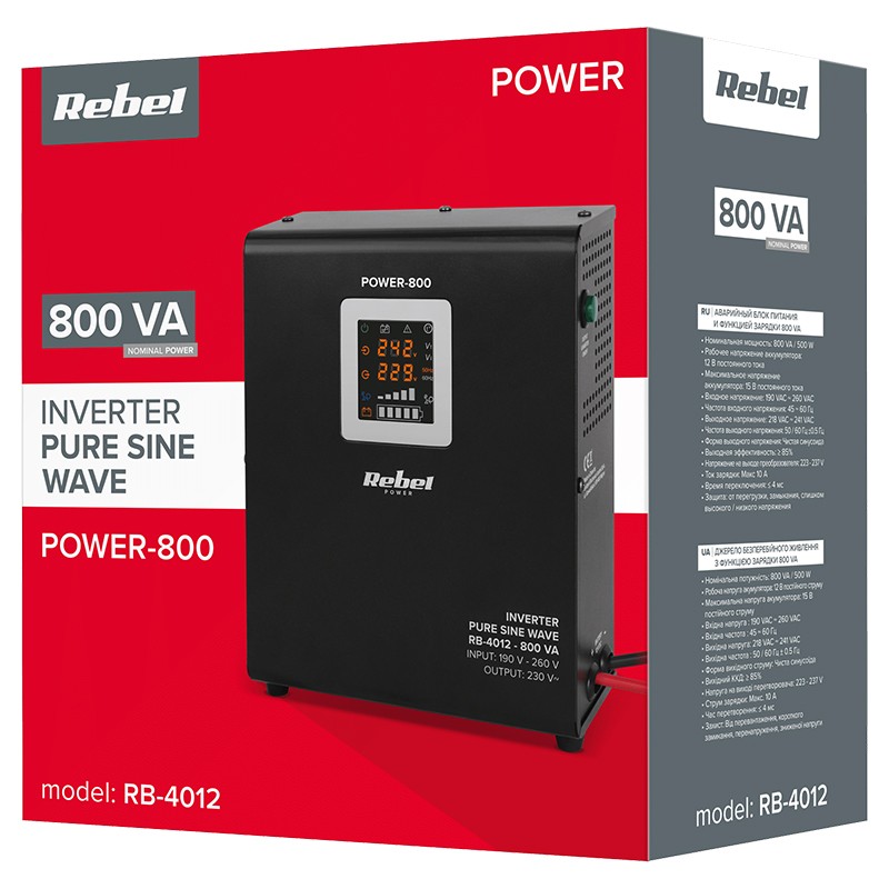 UPS CENTRALE SINUS PUR 800VA 500W 12V REBEL - 5 | YEO