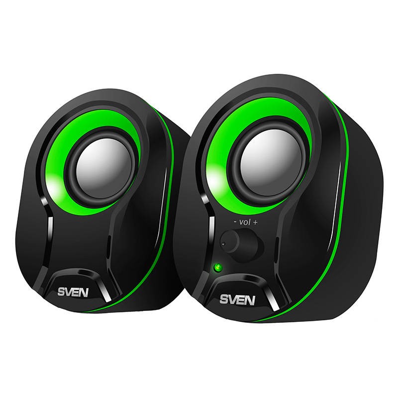 Difuzoare SVEN 290, 5W USB (negru-verde) - 1 | YEO