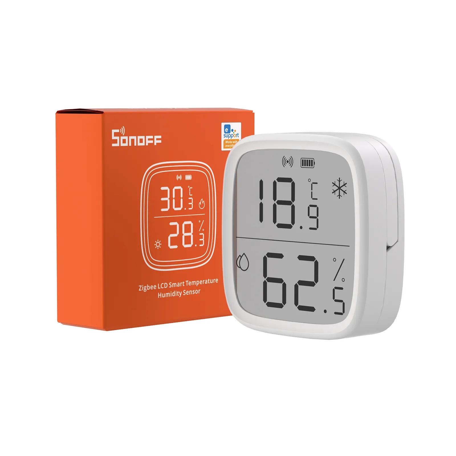 SONOFF SNZB-02D – Senzor de temperatură și umiditate Zigbee 3.0 cu afișaj LCD