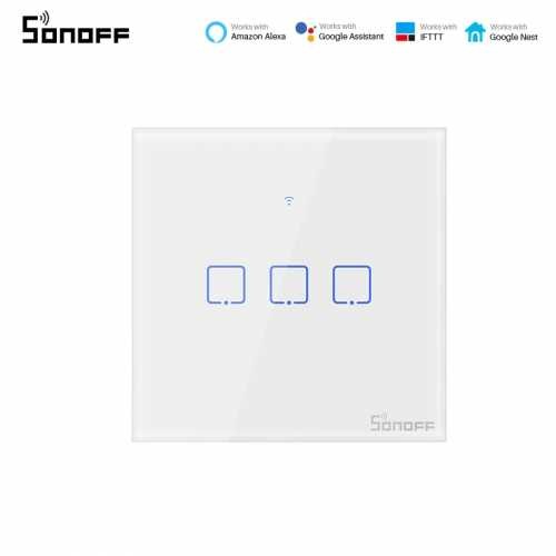 SONOFF T0EU3C-TX – ÎNTRERUPĂTOR TOUCH TRIPLU CU CONTROL WIFI - 1 | YEO