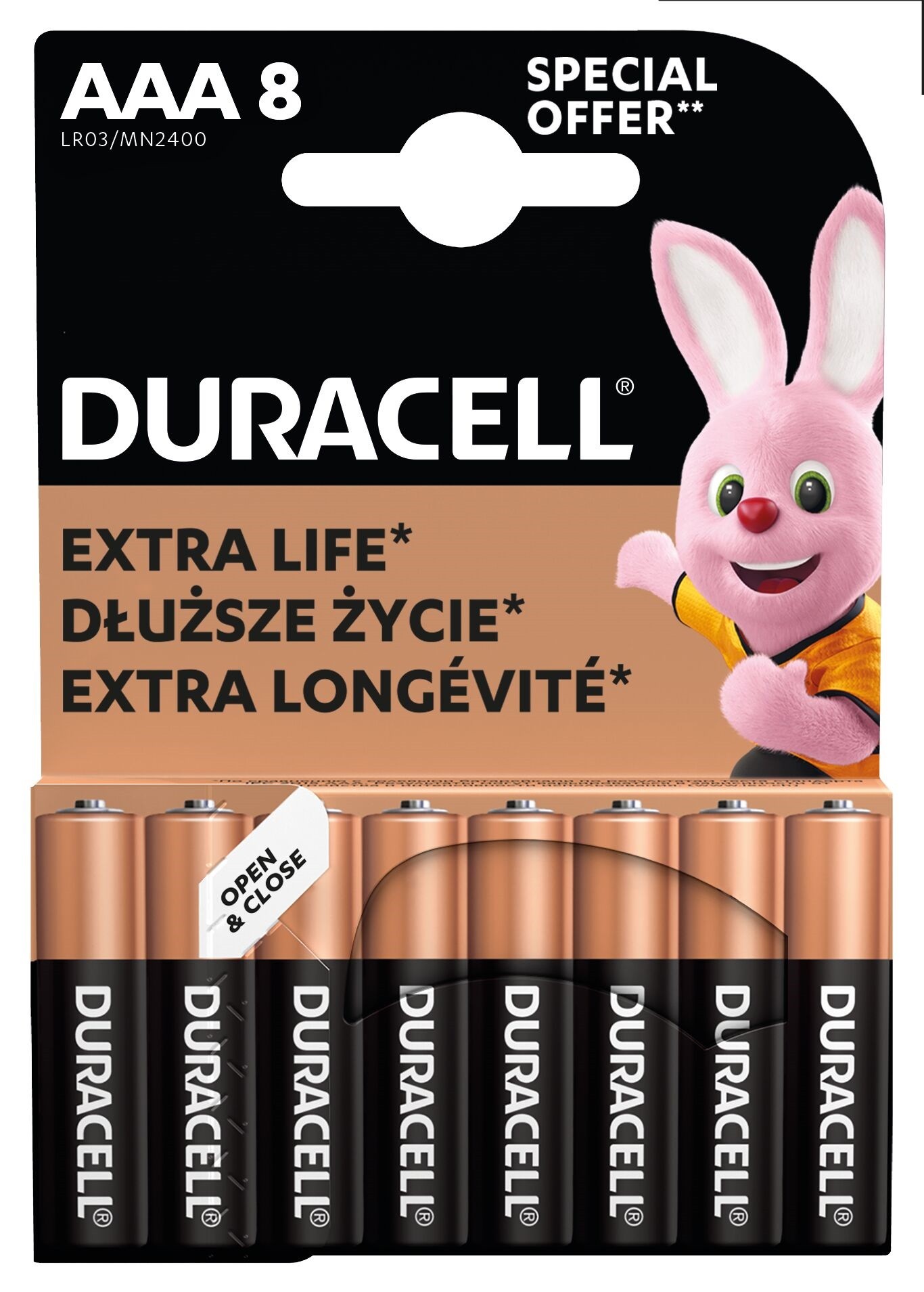 Baterie alcalina Duracell Basic R3 (AAA) 8 buc/blister