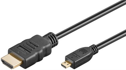 cablu hdmi 2.0 - micro hdmi cu functie ethernet goobay, 4k/60hz, 3m, negru