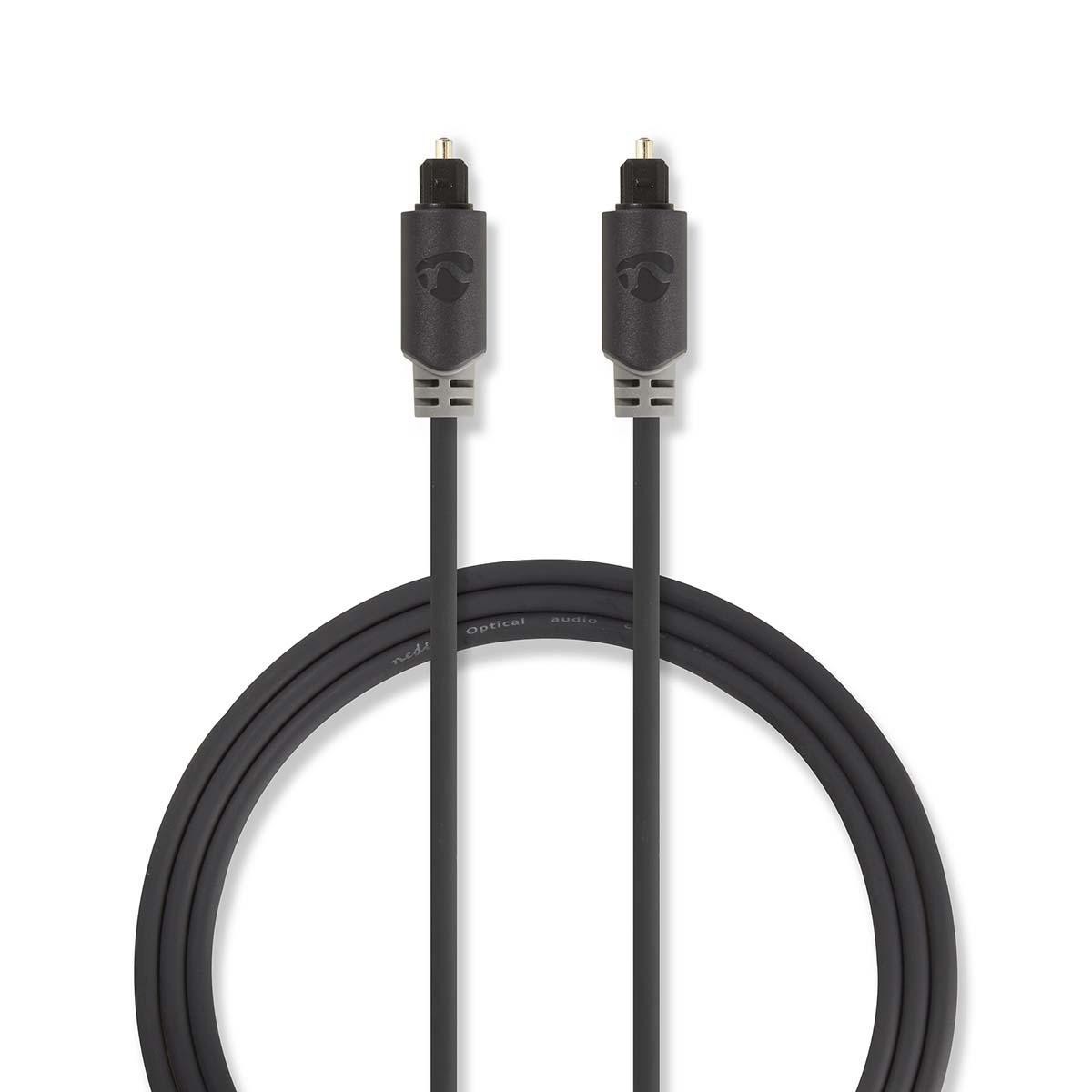 cablu audio optic nedis toslink tata - toslink tata, 1.0 m, antracit