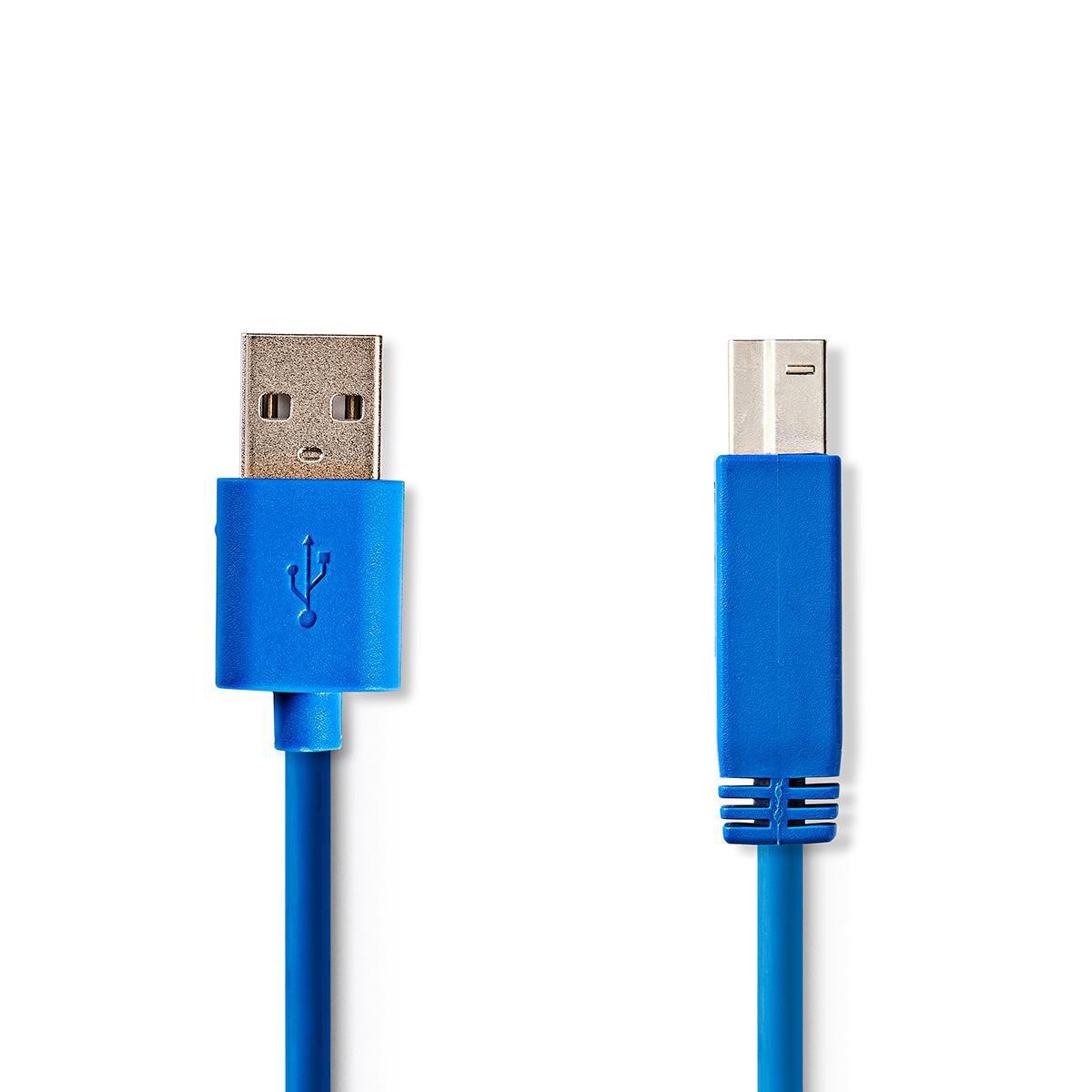 cablu imprimanta usb 3.2 usb-a tata - usb-b tata, 2m, albastru, nedis