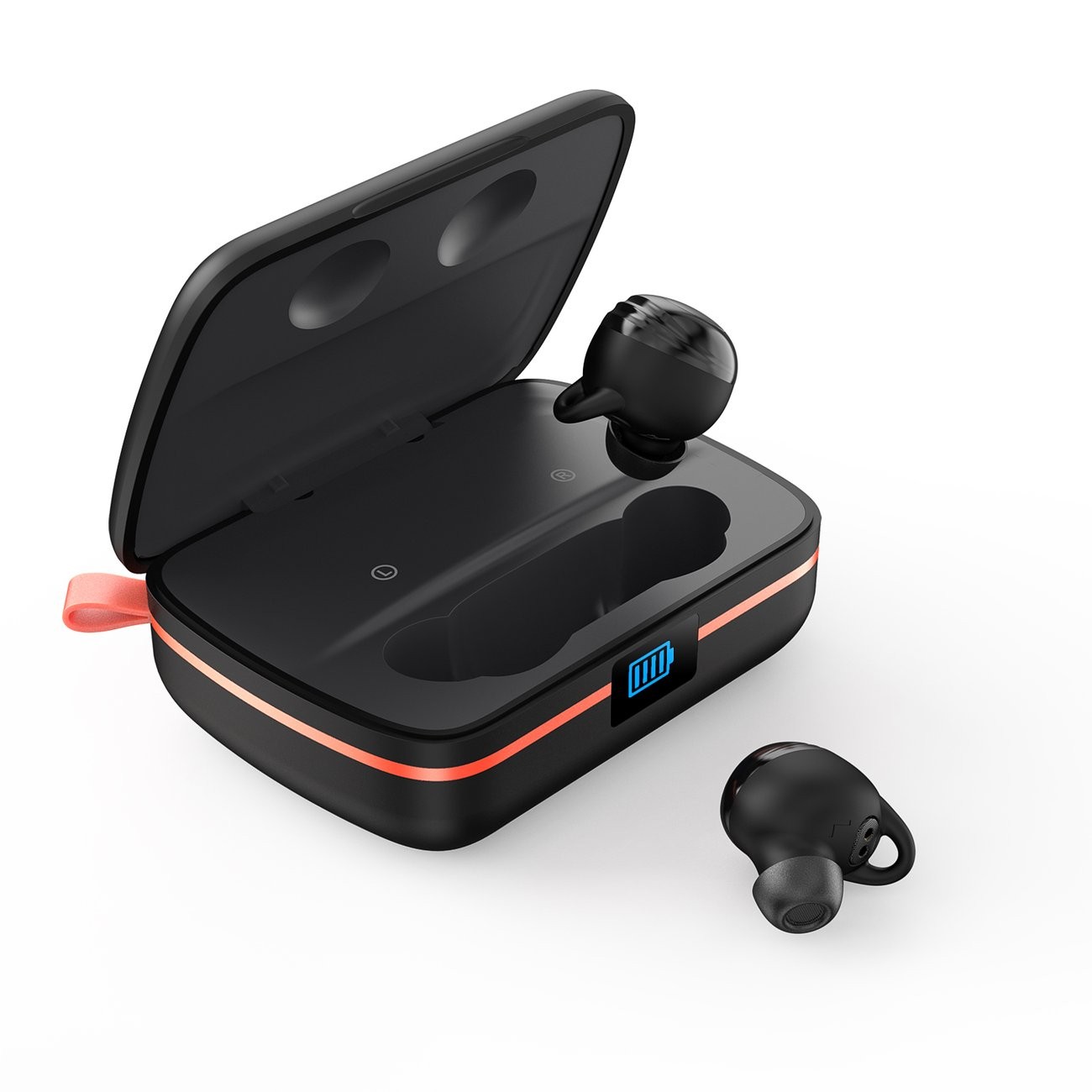 casti bluetooth tws in-ear choetech bh-t05, incarcare solara, negru