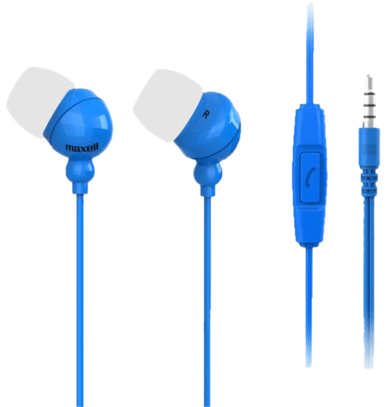 casti in-ear cu fir, 3.5mm, microfon, albastru, plugz maxell