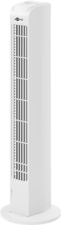 tower fan, white - oscillating, quiet column fan with power cable