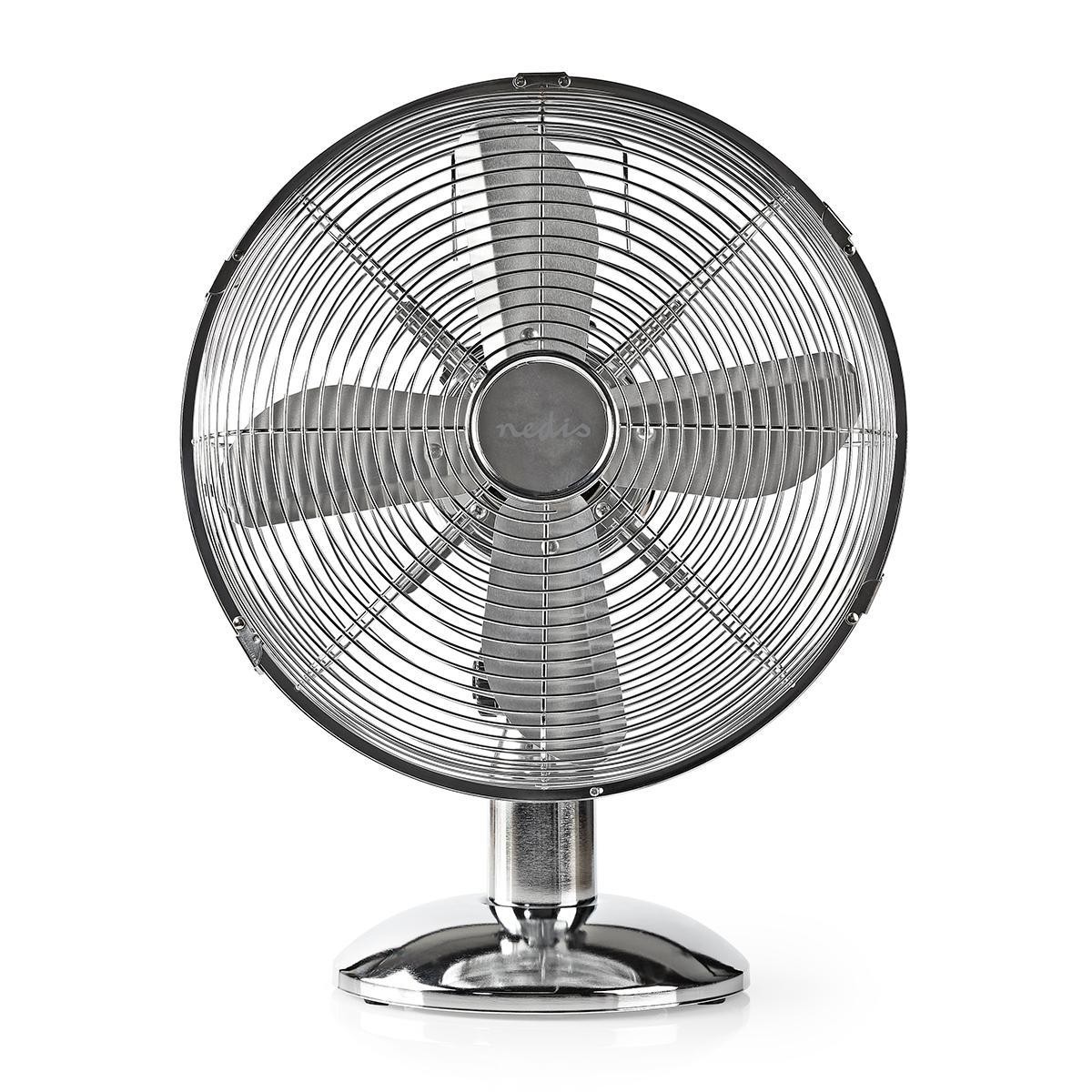 ventilator de masa nedis, diametru 30 cm, 3-viteze, functie de oscilare, metal, crom