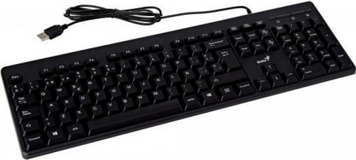 tastatura cu fir genius kb-116, 104 taste, negru