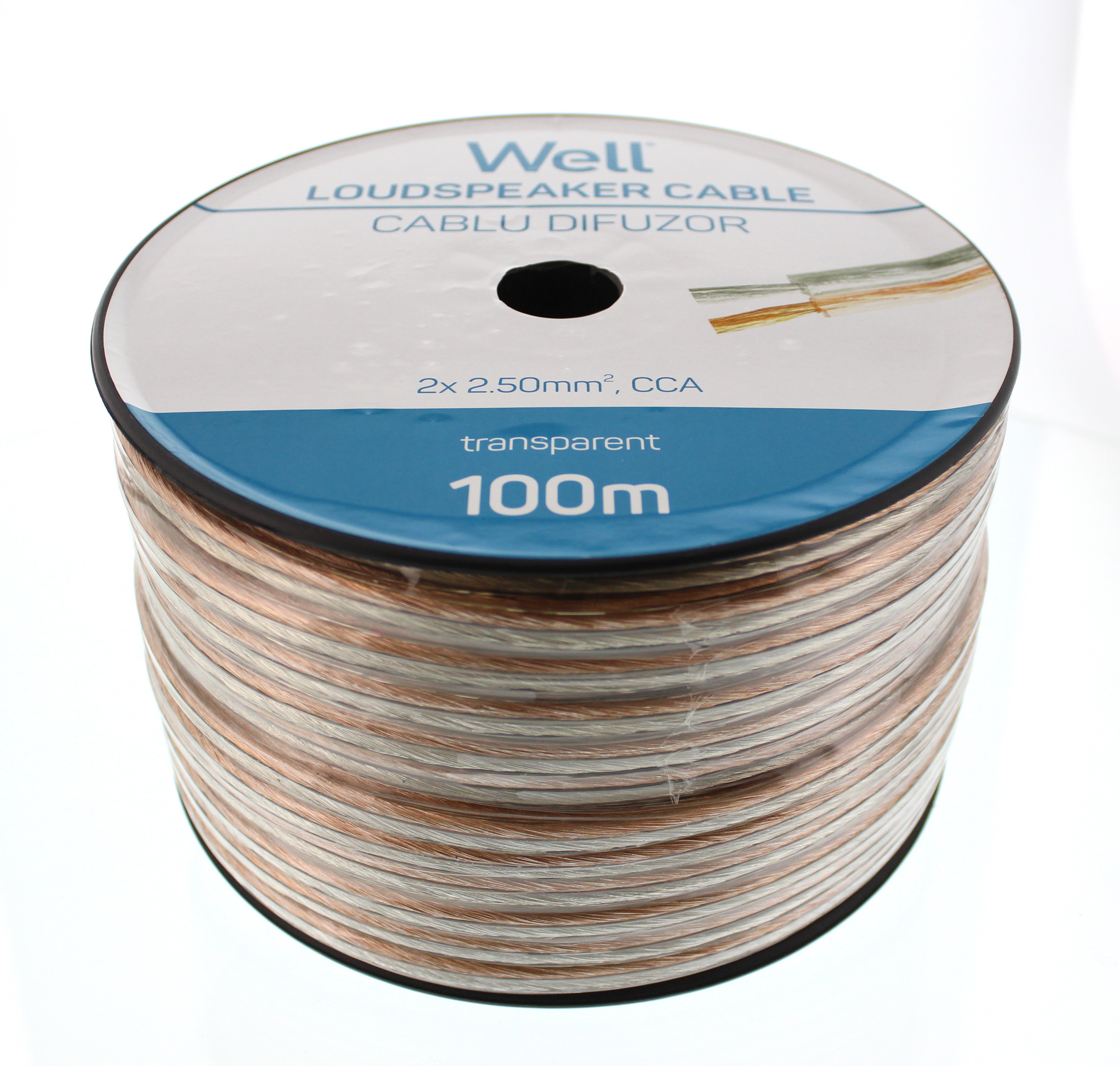 cablu difuzor transparent 2x2.50mmp, 100m, well