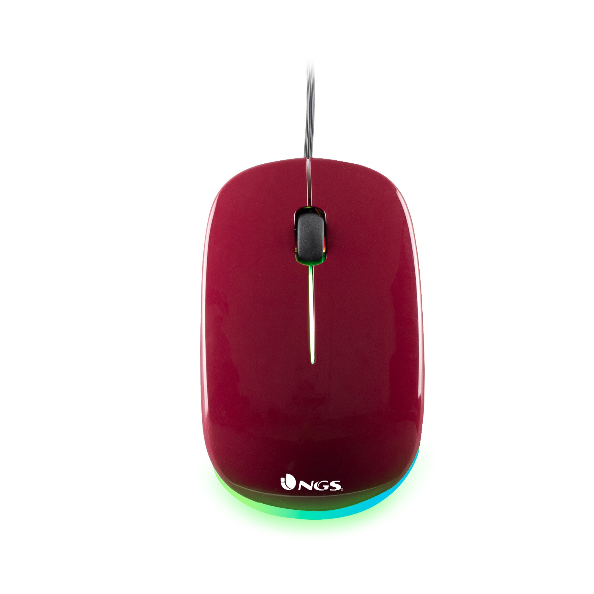 mouse optic ngs addict maroon, 1000dpi, usb, led 7 culori