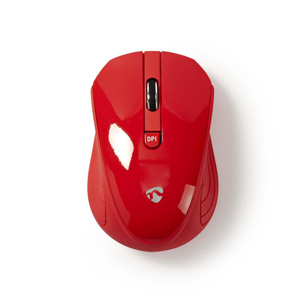 mouse wireless nedis, 1600dpi, 3 butoane, rosu