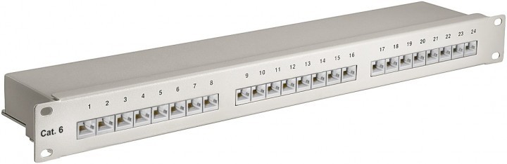 patch panel 24 porturi 1u cat.6 stp pentru rack 19