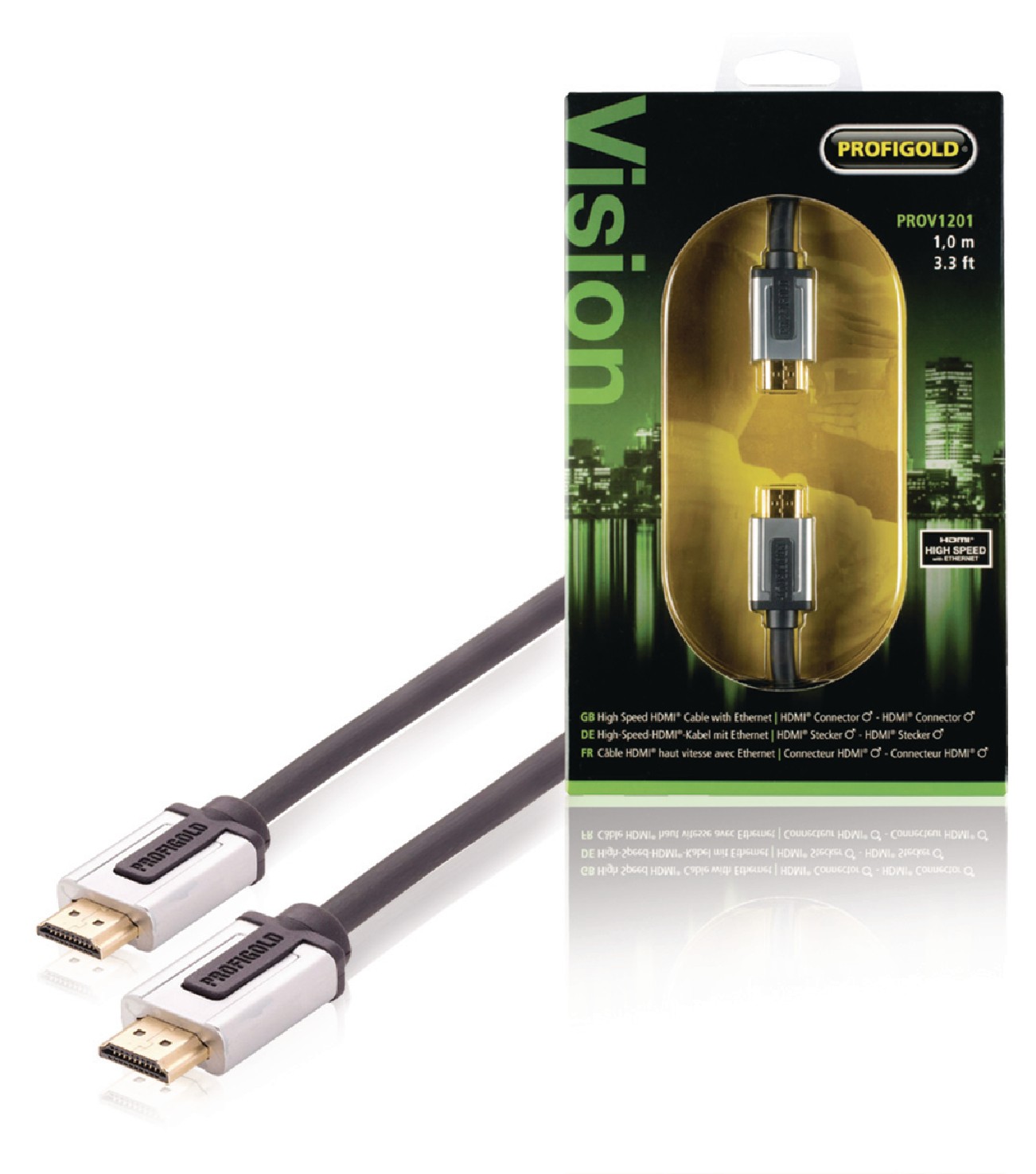 cablu conector hdmi cu functie ethernet 1.0 metru, negru