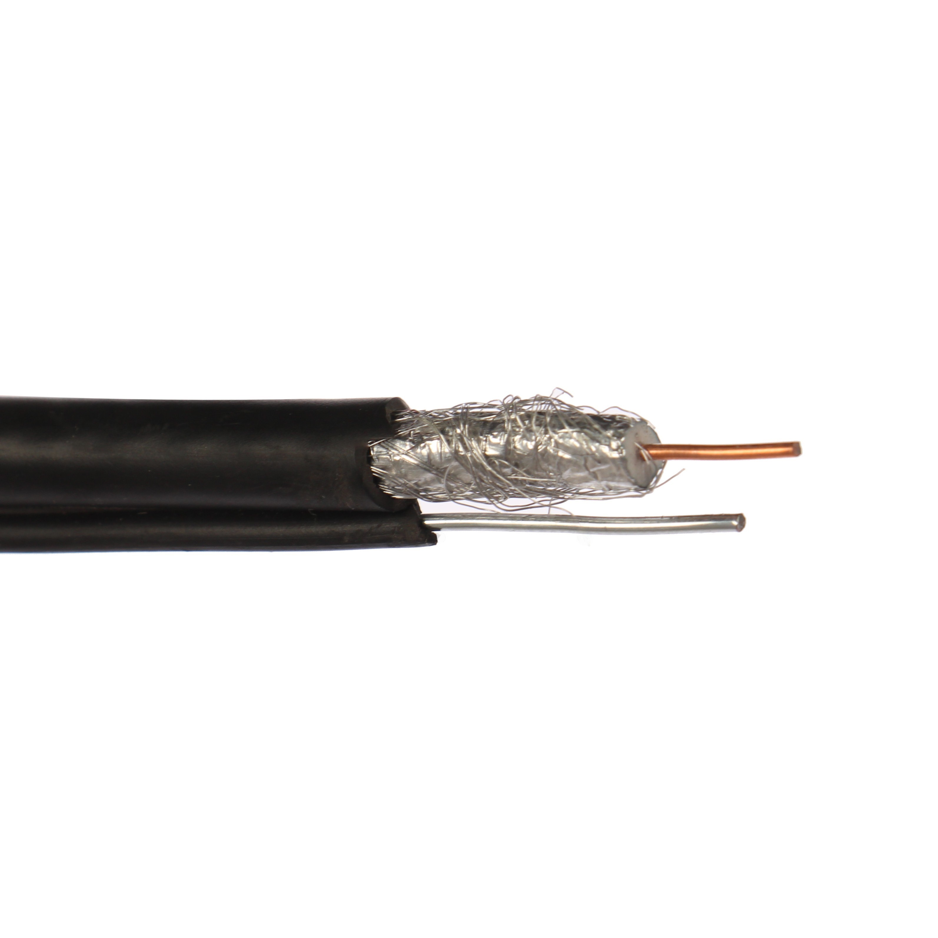cablu coaxial rg6 cu sufa, 75r,autoportant,fire otel cuprat,ecranat cu folie al+al&mg 48x0.12,rola 305m,well