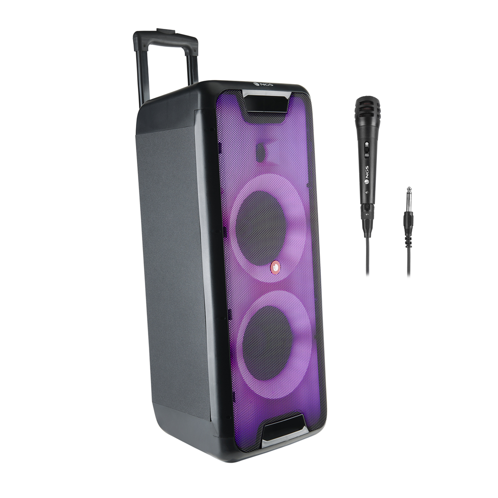 boxa portabila bluetooth ngs wild rave 2, 300w, aux, microfon, usb, negru