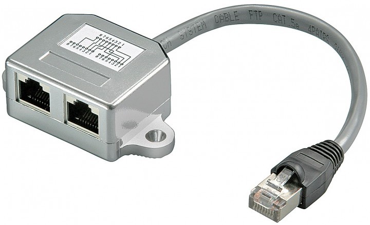 spliter de retea 1xrj45 - 2 x rj45 cat5 goobay