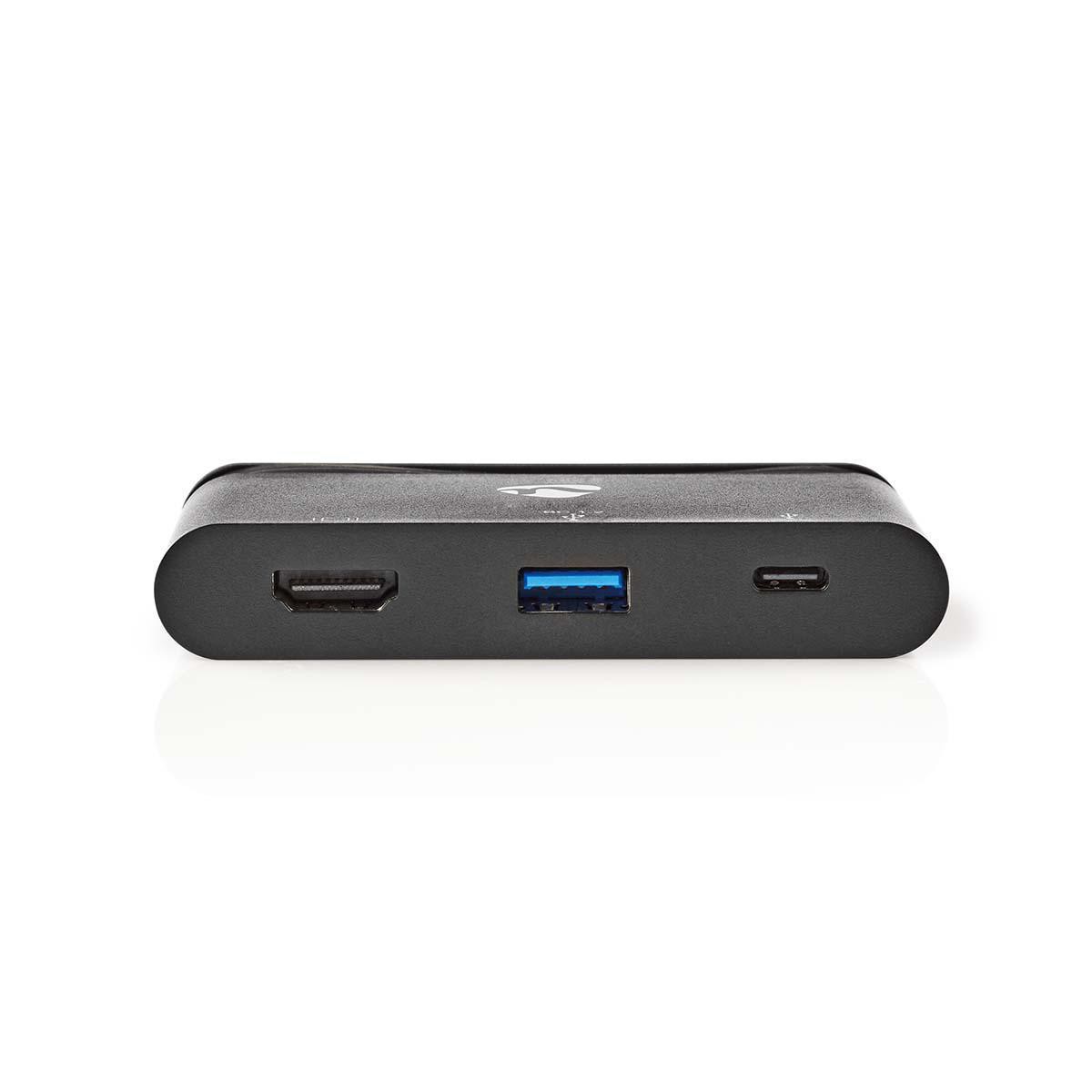 adaptor usb-c - hdmi, usb3.0, usb-c pd 100w negru nedis