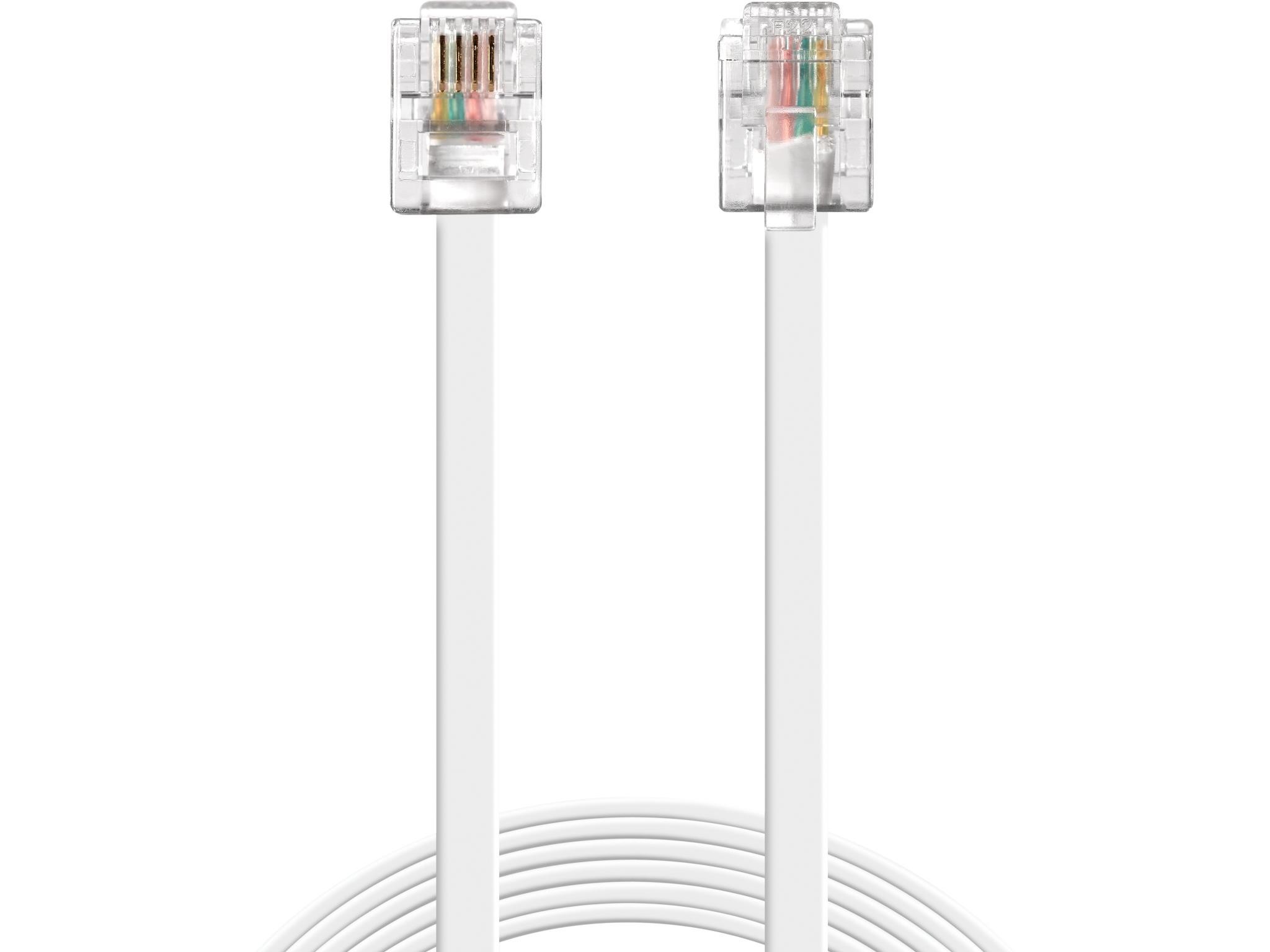 cablu telefon rj11 tata - rj11 tata sandberg 502-53, 10m, alb