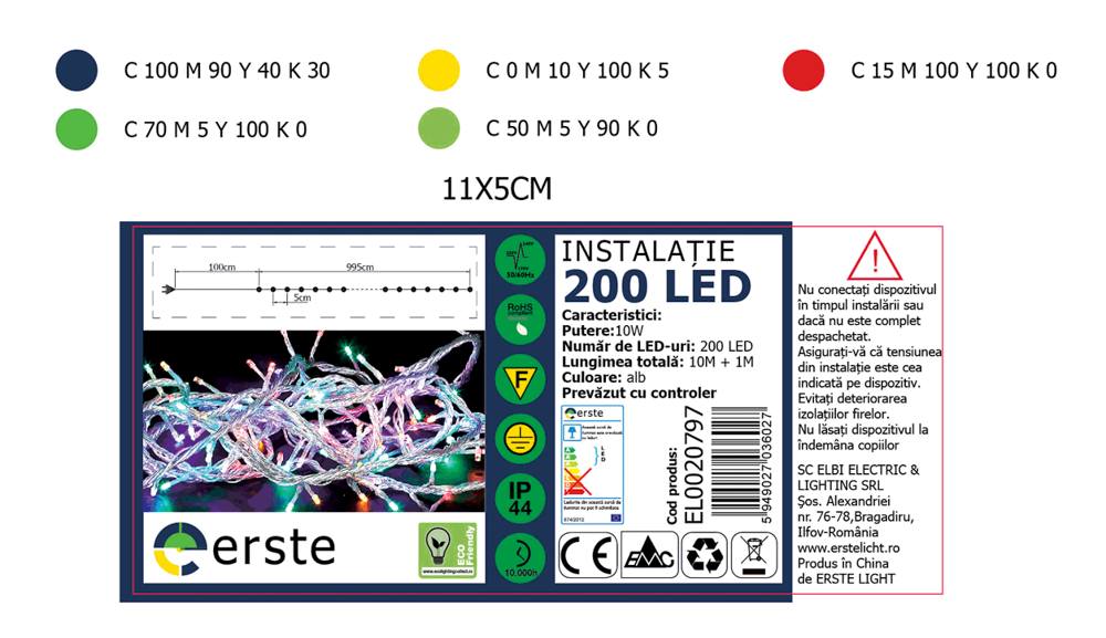 instalatie craciun alb 200led 10m ip44 - 1 | YEO