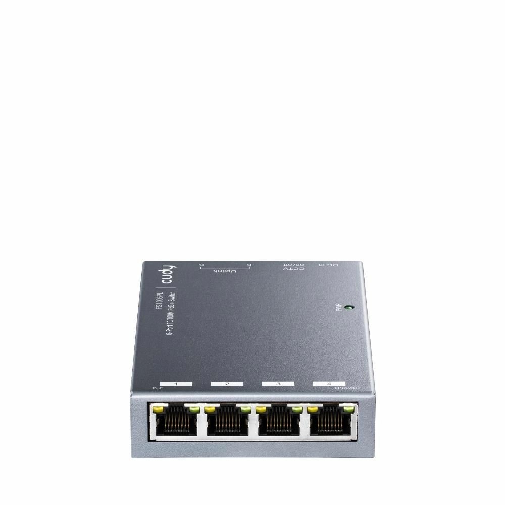 switch 6 porturi poe, 2 porturi uplink, 10/100mbps, fs1006pl cudy - 4 | YEO