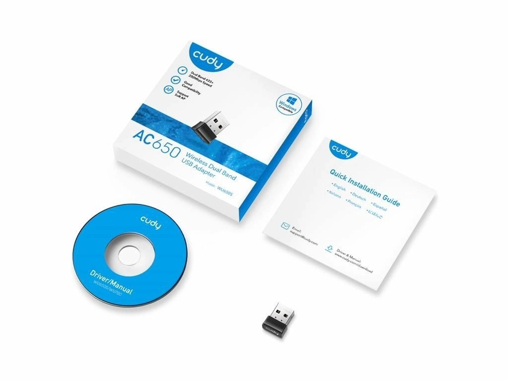 adaptor wireless ac650, dual band, wu650 cudy - 3 | YEO