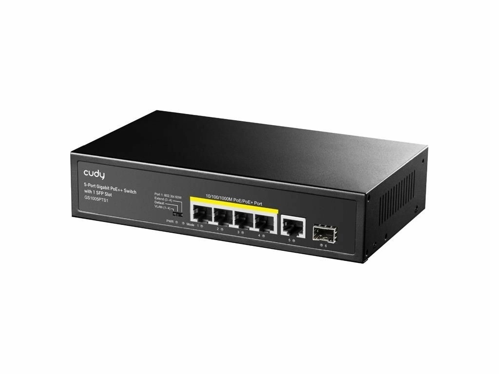 switch 5 porturi poe gigabit, 1 port uplink sfp, gs1005pts1 cudy - 1 | YEO