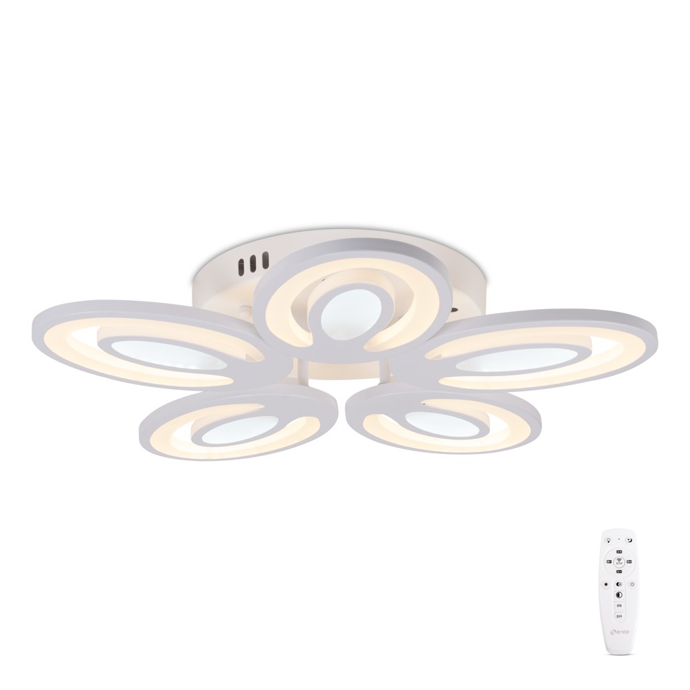 plafoniera petal led 80w 3cct cu telecomanda, alb, erste - 2 | YEO