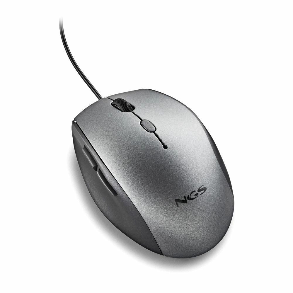 mouse optic cu fir ngs moth gray, 1600dpi, silent click, adaptor usb-c, gri - 3 | YEO