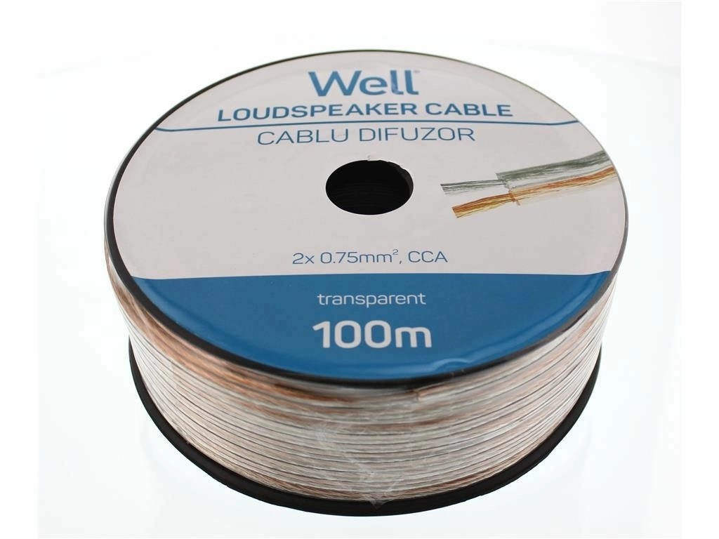 cablu difuzor transparent 2x0.75mmp, 100m, well - 1 | YEO