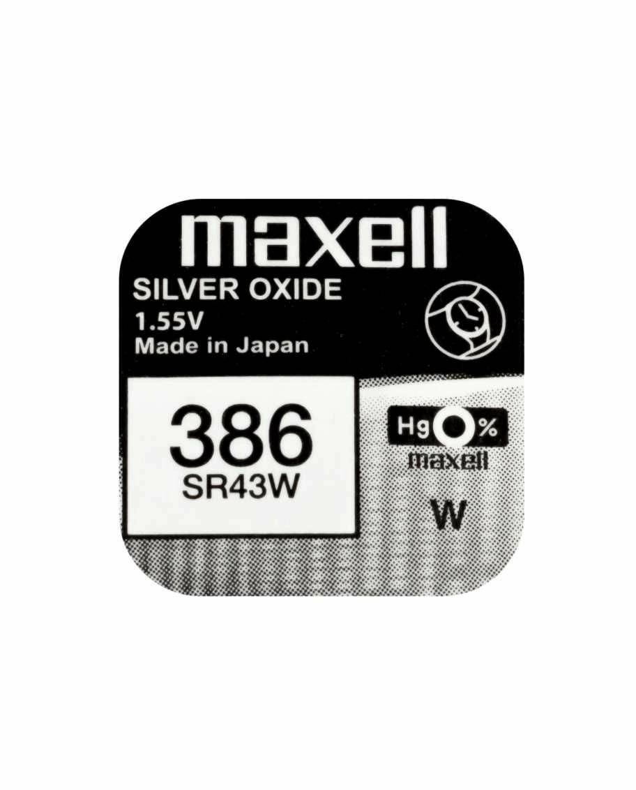 baterie ceas maxell sr43w v386 ag12 1.55v, oxid de argint, 10buc/cutie