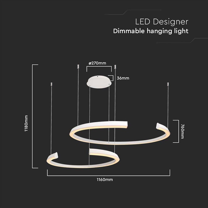 candelabru led dimabil 50w 4000k 110x80x120cm - alb - 2 | YEO