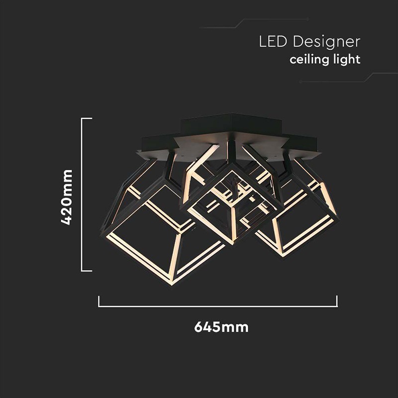 candelabru led 46w 3000k 64.5x55x42cm - negru - 2 | YEO